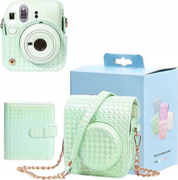 LoveInstant Sæt 2i1 Etui Til Fuji Instax Mini 12+ Album Til 64 Billeder/Grøn