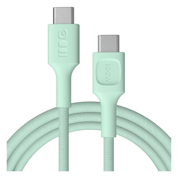 USB-C-kaapeli 2m 100W Greencell PowerStream pikalataus PD Mintunvihreä