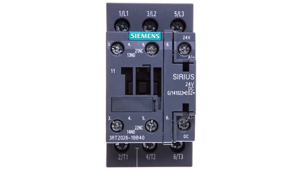 Effektkontaktor 25A 3P 24V DC 1S 1B S0 3RT2026-1BB40