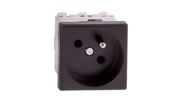 Simon Connect Uttag K45 enkel med/u 16A IP20, Quick Release, Grå Grafit K22/14
