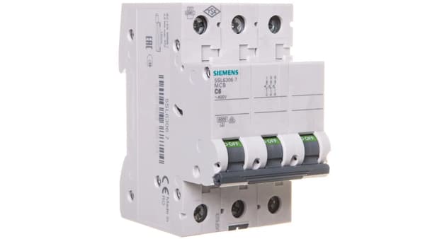 Siemens Adapterswitch 3P C 6A 6kA AC/DC (5SL6306-7)