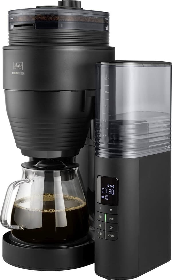 Melitta - AromaFresh Black Gloss - Overløbsmaskine med indbygget slankere