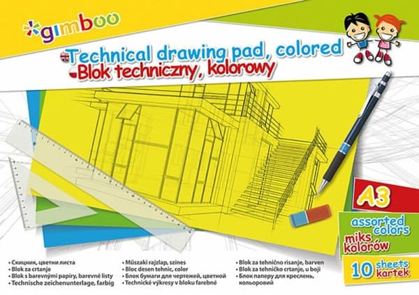 Teknisk farveblok GIMBOO A3 10k 150gsm 7540BTS17-99/K