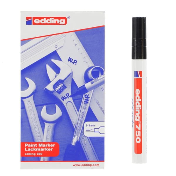 Specialist Edding tusch, sort 2.0-4.0mm skrå spids