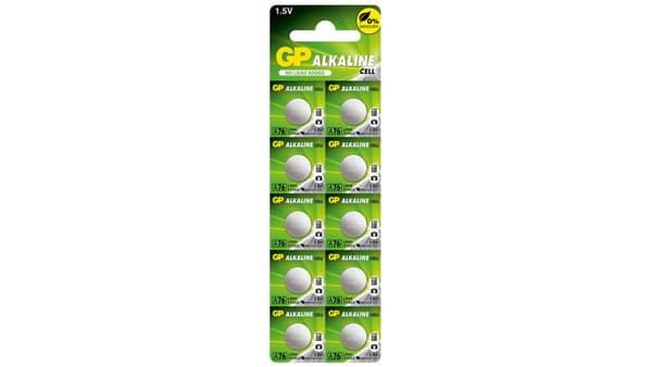 1x10 GP Alkaline LR44, 76A V13GA 1,5V