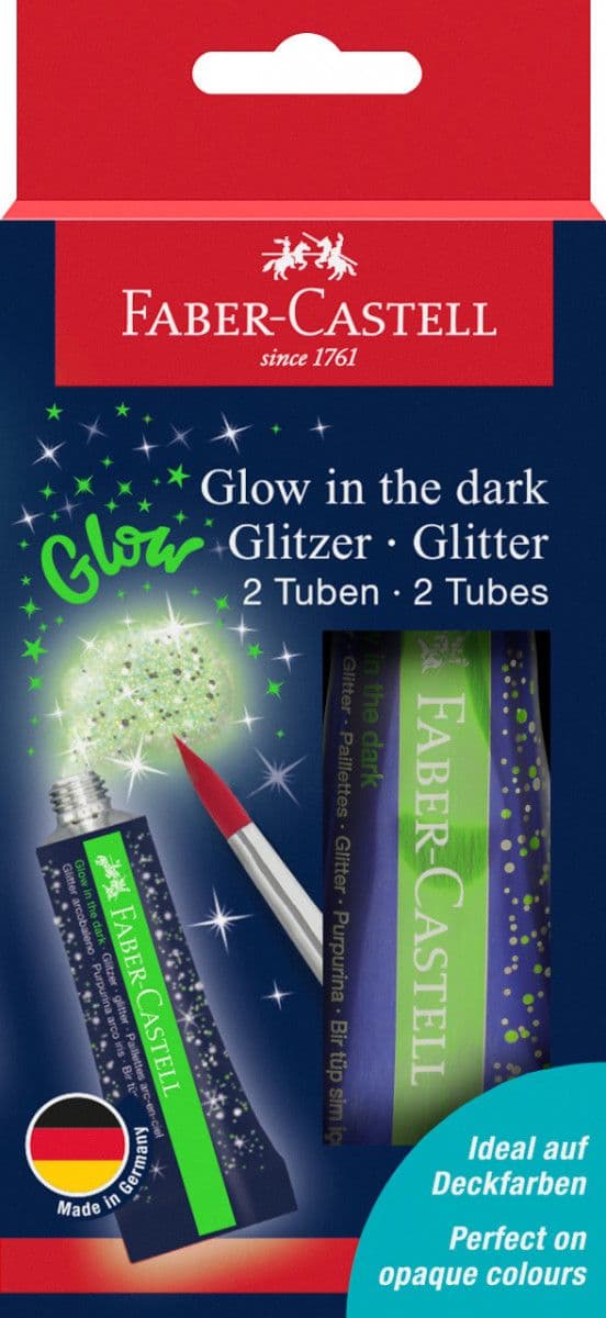 Lysende glimmer i mørke 12ml 2 stk FABER CASTEL