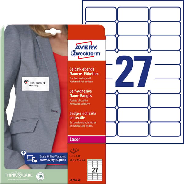 Avery L4784 - etiketter for navneskilt