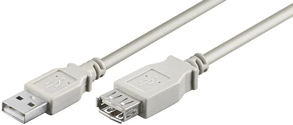 MicroConnect USB2.0 Forlænger A-A 1.8m M-F grå 200stk/kasse