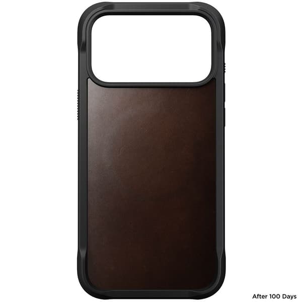 Nomad Modern lædercover, rustik brun (Horween) - iPhone 17 Pro Max