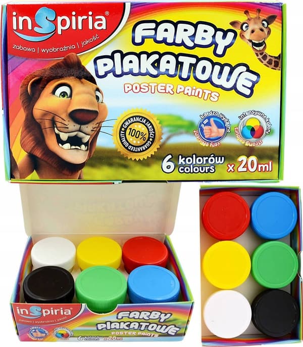 Plakatmaling 6 farver 20ml