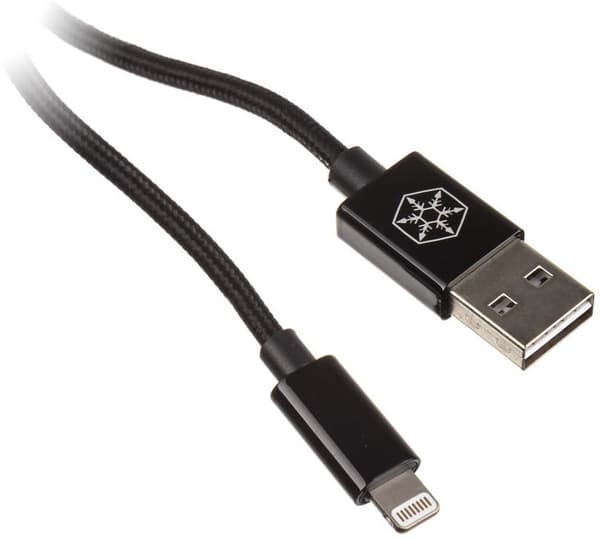 SilverStone USB-A USB-kabel - Lightning 1 m sort (SST-CPU03J-1000)