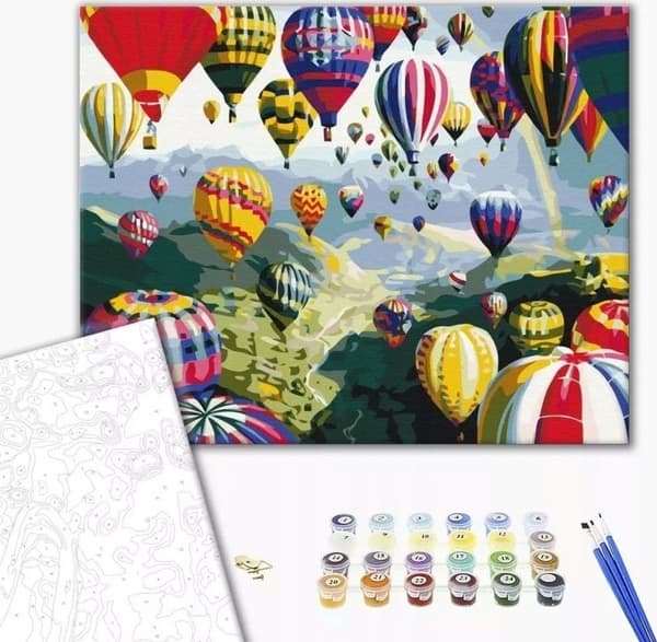 Norimpex Mal efter tal BRUSHME, 40x50 cm, farvede balloner, 1 stk