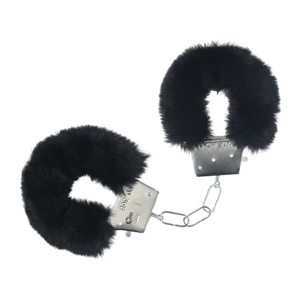 Ouch! Klassiske Fluffy Håndjern Sort - Sikre Blødbundne Stålhåndjern