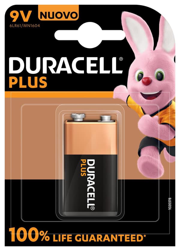 Alkalinebatteri DURACELL Plus Power 9 V 6LR61 MN1604