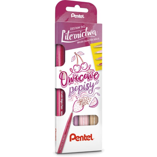 Sæt med kalligrafipenne 4 farver PENTEL