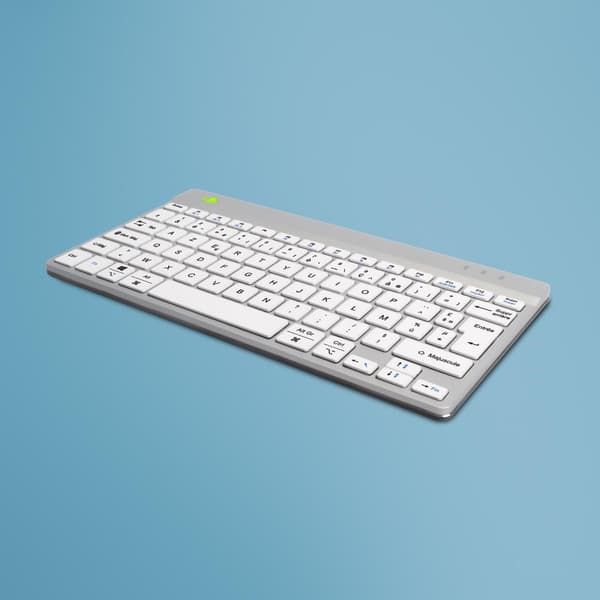 R-Go Tools Compact Break ergonomiskt tangentbord, AZERTY (FR), bluetooth, vit