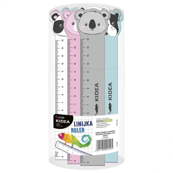 Lineal 15 cm med figur Kidea D p36 mix pris for 1 stk