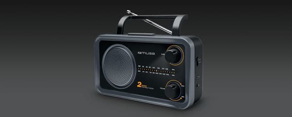 Muse | 2-alueinen kannettava radio | M-06DS | AUX-tulo | Harmaa