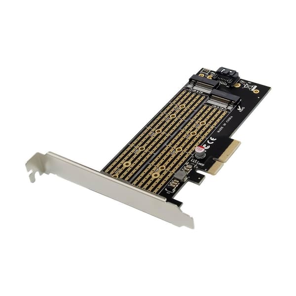 MicroConnect PCIe x4 M.2 Key NMVe SSD-adapter NGFF M Key B, dubbelt gränssnitt, låg- och högprofilsfäste ingår
