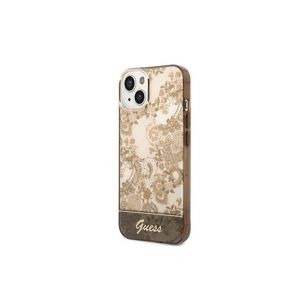 Original GUESS Hardcase GUHCP14LHGPLHC för iPhone 14 PRO (IML Electro Cam TDJ / ockra)