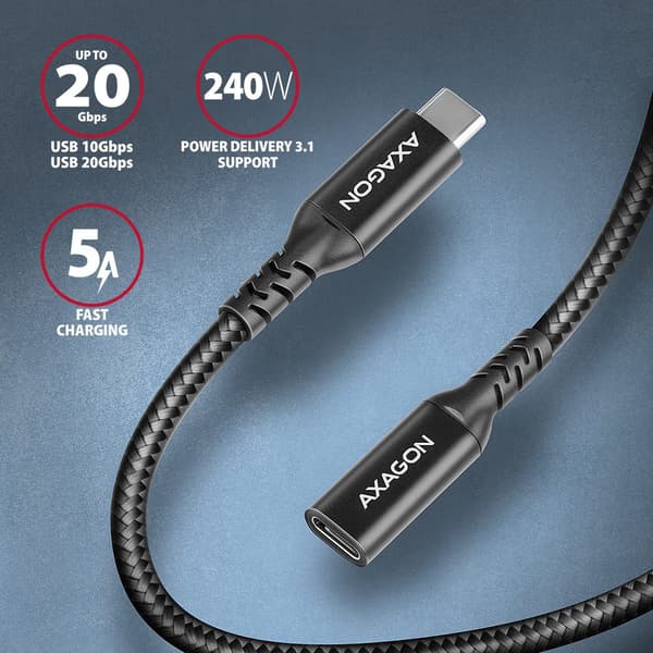 Axagon USB-C USB-kaapeli - USB-C 1,5 m musta (BUCM32-CF15AB)