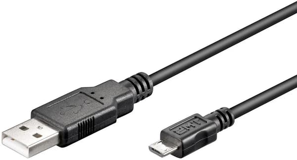 MicroConnect USB A til USB Micro B kabel, Version 2.0, Sort, 1m USB2.0 A - Micro USB B 5P Hi-Speed dataoverførsler på op til 480 Mbps