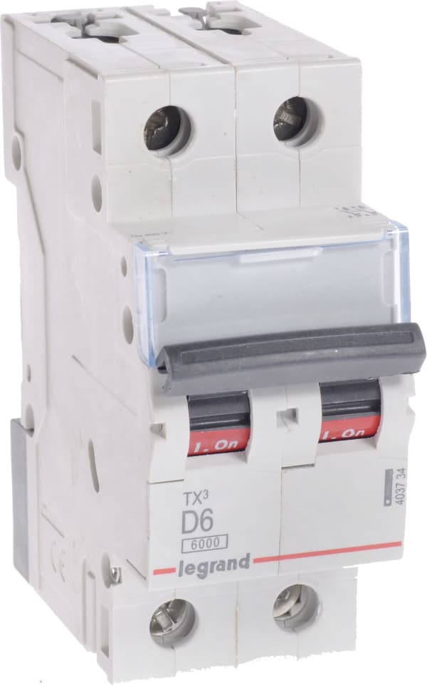 Legrand Strømafbryder 2P D 6A 6kA AC S302 TX3 (403734)