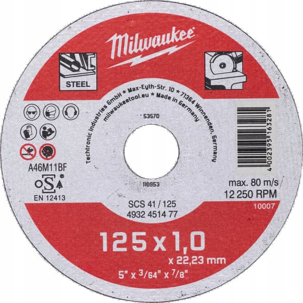Metallkapskiva fi 125x1 mm CONTRACTOR [MILWAUKEE]