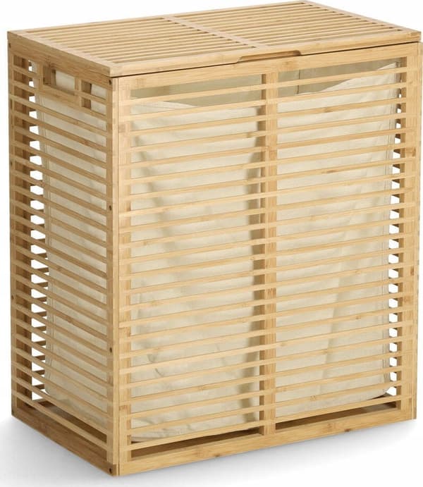 Zeller Lukittava pyykkikori, bambu, 53,5 x 33 x 61 cm