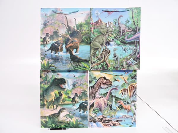 AST. PÅSE x 12 PRESENT. DINOSAURIER 40x32x12 cm