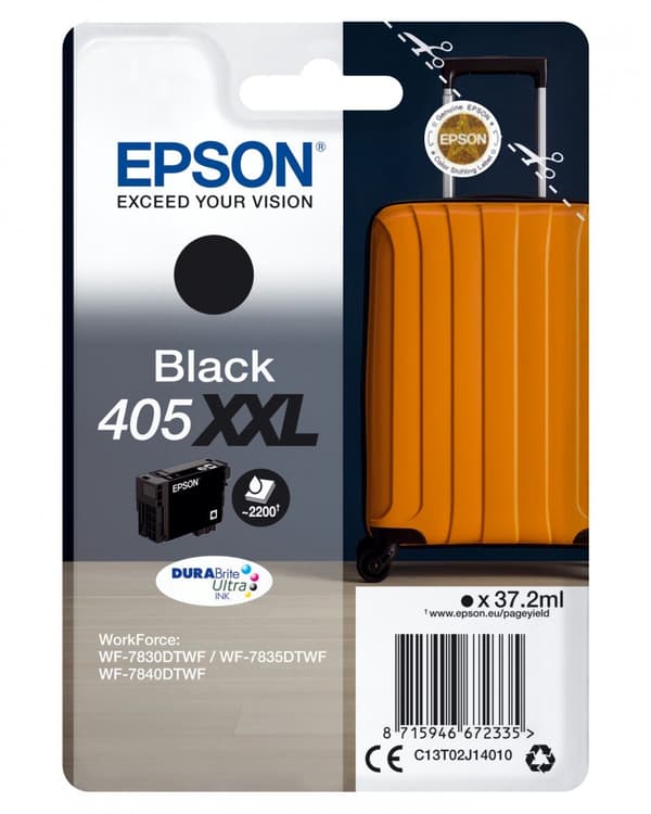 Epson blækpatron sort DURABrite Ultra Ink 405XXL T02J1