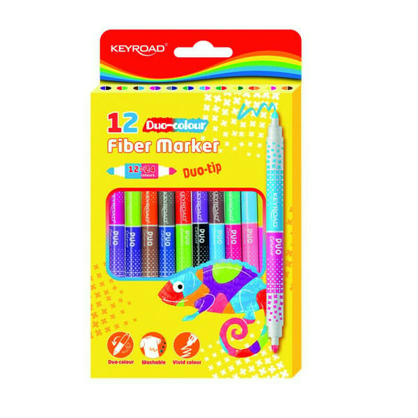 Dobbelt-endede tuschpenne 12 stk = 24 farver