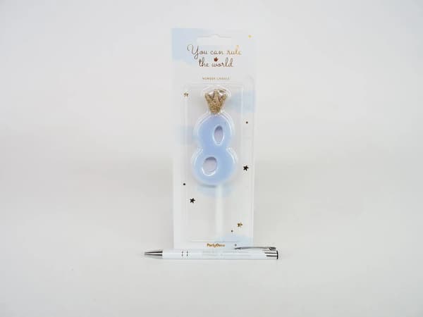 SYNTYMÄPÄIVÄKAKKU NUMERO 8 sininen 9,5 cm