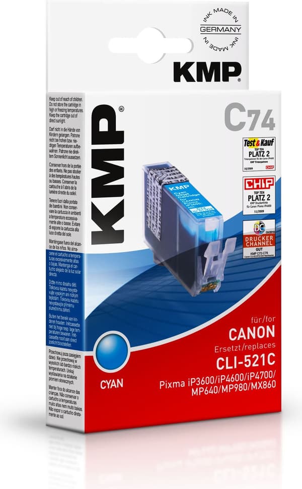 Patrone Canon CLI521C comp. cyan C74