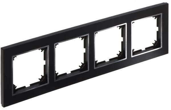 SANTRA firedobbelt ramme IP20 sort/krom 4174-46