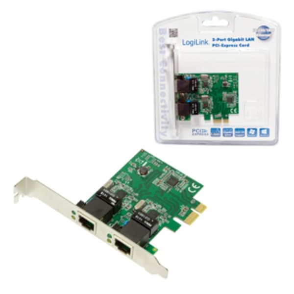 LogiLink - netværksadapter - PCIe 2.0 - Gigabit Ethernet x 2
