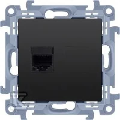 Simon 10 Computerstik enkelt RJ45 kategori 6 (modul) mat sort C61.01/49