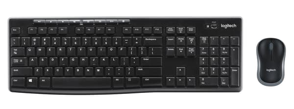 Logitech MK270 Combo UK Trådløs, Sort Mus og tastatur