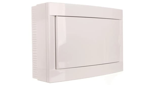 Utanpåliggande kopplingsutrustning, 1-rad, 12-modul IP40, dörr vit/90911512