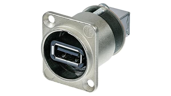 NEUTRIK Panel Panel Socket Adapter USB 2.0 A/B Reversible Sølv NAUSB-W
