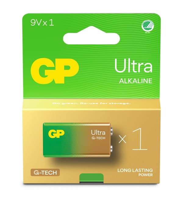 GP ULTRA ALKALINE 9V Batteri. 1-pak
