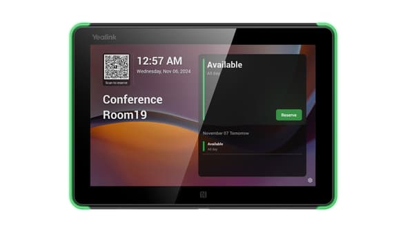 Yealink RoomPanel E2, Sort 8\" rumplanlægningspanel til Teams, Zoom og andre
