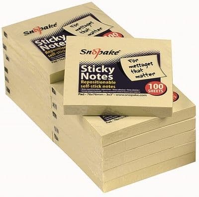 Sticky Notes 76x76 gul 100 ark