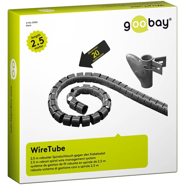 Goobay WireTube. Robust Spiral. Black