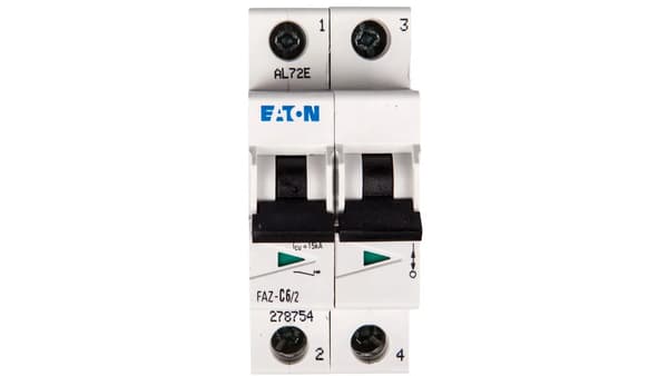 Eaton Adapterswitch FAZ-C6/2 2P C 6A 15kA AC 278754