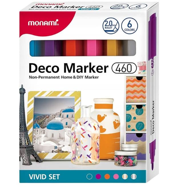 Akrylmarkere Deco Marker 6 farver levende MONAMI