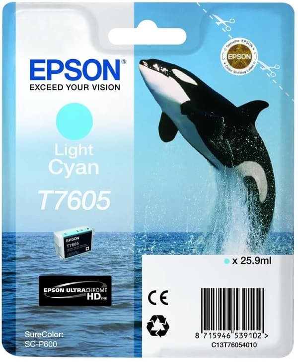 Epson blækpatron lyseblå T 7605