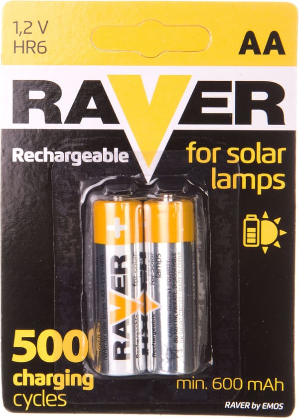AKKU 2x R6 AA 600mAh AURINKOLAMPPU