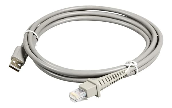 Datalogic USB-kabel, lige, grå, 2m dataoverførselskabel, 2 m, USB A, han/han, grå
