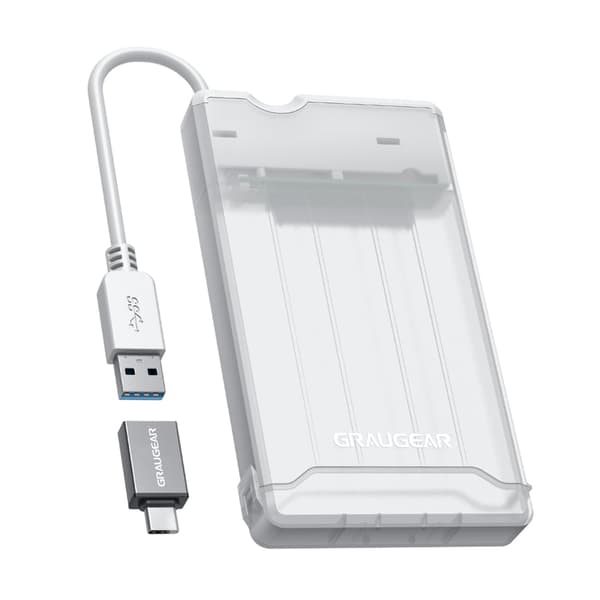 GRAUGEAR 2.5\" HDD/SSD USB 3.2 eksternt harddisk kabinet i aluminium